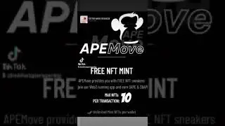 APEmove (BAPE) AirdropReward: 100 BAPE & 1 NFT #apemove #movetoearn #airdrop #freemint
