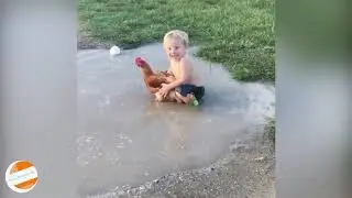 baby and kids with chickens part 4
