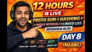Day 8: Prefix Sum + Merge Intervals DSA Live | LeetCode Interview Prep