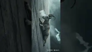 Ibex Climbing Up the Dam #wildanimals