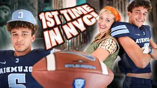 College FOOTBALL Recruiting Trip to NEW YORK CITY! 🏈 Part 1!