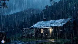 Healing Sleep Sounds of Torrential Rain & Soothing Thunder on a Rustic Metal Roof at Night