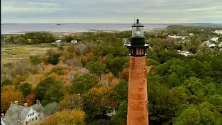 Currituck Beach Lighthouse - Drone Fly Over