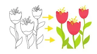 Create a Flat Design Tulips Flower with Inkscape