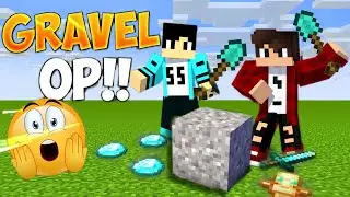 Minecraft but Gravel drops OP Loot!