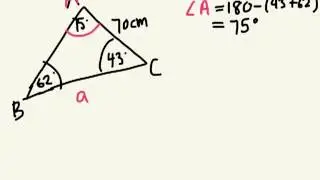 How to Find an unknown side length using Sine Law (Gr 11 College)