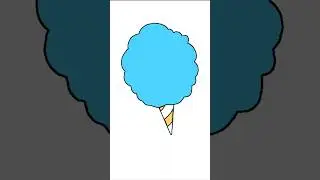 How to Draw Cotton Candy, Cotton Candy Drawing, Draw and Color Cotton Candy, Draw Cotton Candy