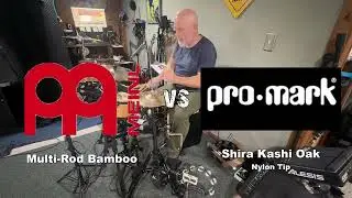 Drumstick Comparison: Meinl Bamboo Multi-Rods vs ProMark Shira Kashi Oak: by Snackintyre Studios