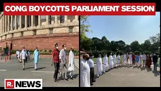 Congress Leaders Walk Out Of Rajya Sabha; Demand Revocation Of Suspension For MPs