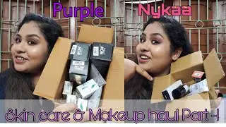 Purple & Nykaa summer Haul | skin care | makeup | part -1 *Hindi*..My 1st haul video in YouTube...