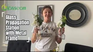 Glass Propagation Station with Metal Frame|Glasseam#diycrafts #diyprojects #homedecor #decor