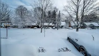 Snow Storm in Kitchener, Canada - Time Lapse 4K