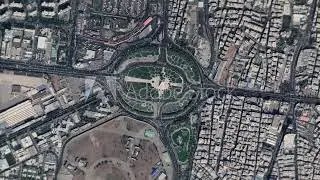 Zoom earth in from space and focus on Iran, Tehran. 3D Animation. Background for travel intro.