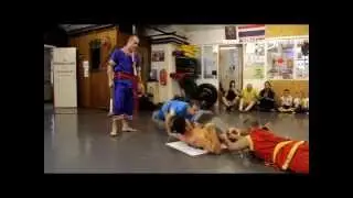 Thai Boxer on broken bottles