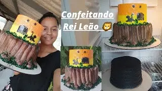 COMO CONFEITAR BOLO REI LEÃO DE ANDAR, FAKE. #confeitar#boloreileao