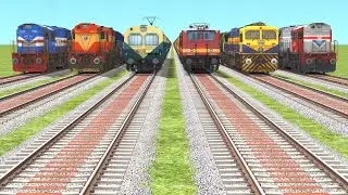 6 TRAINS CROSSING ON BRANCHED FORKED CROSSING | FORKED BRANCHED CROSSING | train simulator classic