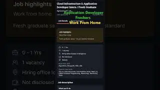 Application Developer Freshers Work From Home #remotejobs #chatgpt #workfromhome #dataanalyticsjobs