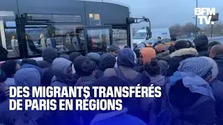 Des migrants transférés de Paris vers des centres d'accueil temporaires en régions