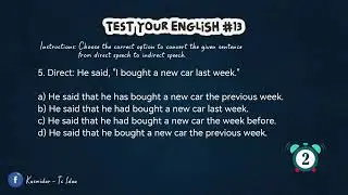 Direct & Indirect Speech Quiz | Don't Get the Tense Wrong!