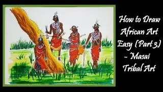 How to Draw African Art Easy Part 3   Masai Tribal Art