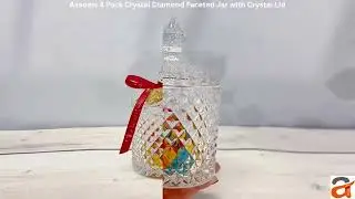 Axooms 4 Pack Crystal Diamond Glass Jars|Candy Dish,Sugar Bowl,Decorative Storage for Home & Kitchen