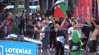 Final stage of Spanish Vuelta cycling race interrupted by pro-Palestinian protesters