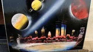 City on Glass Spray Art by Samuel Bialkowski