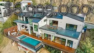 Inside a $6.9M Modern Home with Beautiful Canyon, City, and Ocean Views!
