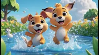 Max Monkey puts on his boots and jumps into puddles with a big splash and a happy laugh!