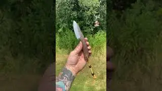 EDC knife. Hand forged 1075 steel, black walnut handles and brass pins