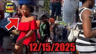 HAITI BUSY CROWDED MARKETPLACE HEAVY TRAFFIC PETION VILLE WALKING TOUR 12/15/25 GADE JAN LARI A BUSY