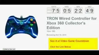 TRON Wired Controller for Xbox 360 Collector's Edition Countdown