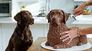 Dog's SHOCKING Reaction to Seeing Himself as a Cake! 🤣