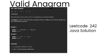 Valid Anagram leetcode 242 #java