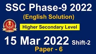 15 March 2022 shift-2 English Paper Solution | SSC Selection Post Phase-9 English Paper Solution |