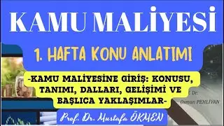 Kamu Maliyesi & 1. Ders Konu Anlatımı & Prof. Dr. Mustafa ÖKMEN #kamumaliyesi