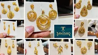 Tanishq 22kt gold Pendant set collection with price |Tanishq Lightweight Pendant set design |Tanishq