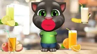 Talking Tom Eating | Apple Mango Banana And Fruits Juice