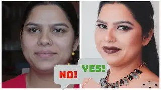 Burgundy Smokey eyes with bold lips tutorial | बरगंडी स्मोकी आइज़ और बोल्ड लिप्स