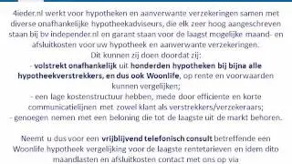 Vergelijking hypotheek rentetarieven Woonlife