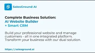 AI Website Builder + Smart CRM = Complete Business Solution | SalesGround AI