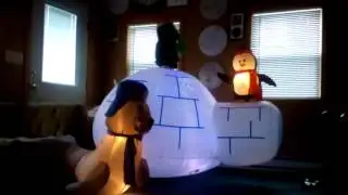 New For 2016 Gemmy Inflatable Christmas Igloo With 2 Penguins And Seal From Lowes For $70.00