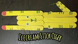 Popsicle tiger / Making of Simple Popsicle /IceCream stick Tiger/Easy Popsicle stick Tiger For Kids