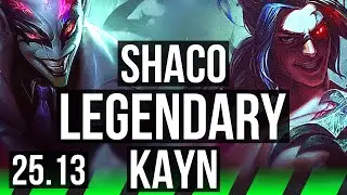 SHACO vs KAYN (JGL) | Penta, 68% winrate, 47k DMG, 4k comeback, Legendary | EUW Diamond | 25.13