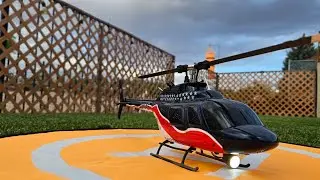 First full flight of the Bell 206 Eachine E186, after crash repair.