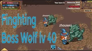 Finghting with Immortal Wolf lv 40 ( knight age online )