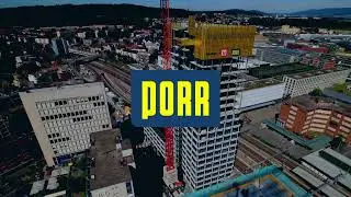PORR SUISSE: Bau des Franklinturms – Zeitraffer – von der Baugrube bis zum Rohbau