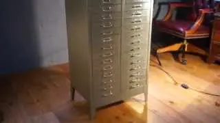 Vintage Retro 30 Drawer Metal Filing Cabinet Grey with Polished Top A4