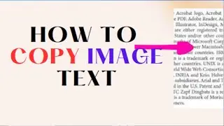 How to copy text from image || how to copy text from image in laptop