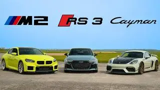 New M2 vs New RS3 vs Porsche Cayman | Track Battle